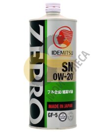 Моторное масло Idemitsu ZEPRO ECO MEDALIST SN/GF 0W-20 синтетическое 1 л.