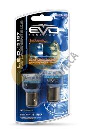 LED Лампа светодиодная EVO - P27W/3157/Синий (2шт) комплект