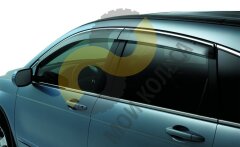 Дефлекторы боковых окон накл. PRADAR Hyundai Solaris/Verna 10-> 4 шт.с хром.полосой PRADAR (SI 11-00010)