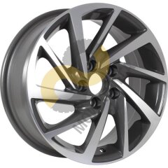 KDW KD1530 6.0x15 5x100 ET38 Dia57.1 Grey Front Polished