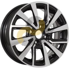 KDW KD1430 5.5x14 4x100 ET40 Dia54.1 Black Front Polished