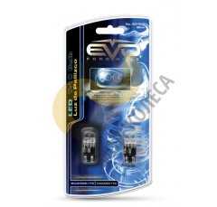 LED Лампа светодиодная EVO - T10/4шт 5мм - Синий/2шт комплект