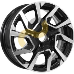 KDW KD1420 5.5x14 4x98 ET35 Dia58.6 Black Front Polished